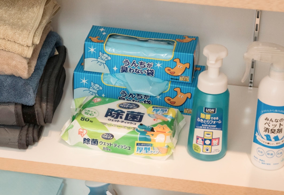 うんちがにおわない袋／ペット用ウェットティッシュ／ペットの消臭剤